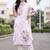 women floral printed regular linen kurta with trousers & with dupatta