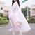 women floral printed regular linen kurta with trousers & with dupatta