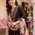 women ethnic motifs embroidered regular thread work kurta with trousers & with dupatta