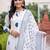 women printed regular cotton kurta with trousers & with dupatta