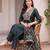 women ethnic motifs embroidered regular thread work liva kurta with trousers & with dupatta