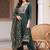 women ethnic motifs embroidered regular thread work liva kurta with trousers & with dupatta