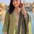 women ethnic motifs embroidered regular thread work kurta with trousers & with dupatta