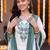 women floral embroidered regular thread work cotton kurta with trousers & with dupatta