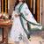 women floral embroidered regular thread work cotton kurta with trousers & with dupatta