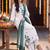 women floral embroidered regular thread work cotton kurta with trousers & with dupatta
