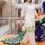women floral embroidered regular thread work cotton kurta with trousers