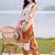 women printed regular cotton kurta with trousers