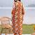 women printed regular cotton kurta with trousers