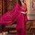 women ethnic motifs embroidered regular thread work kurta with trousers & with dupatta