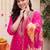 women ethnic motifs embroidered regular kurta with trousers & with dupatta