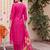 women ethnic motifs embroidered regular kurta with trousers & with dupatta