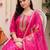 women ethnic motifs embroidered regular kurta with trousers & with dupatta