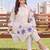 women floral embroidered regular thread work cotton kurta with trousers