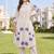 women floral embroidered regular thread work cotton kurta with trousers