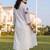 women floral embroidered regular thread work cotton kurta with trousers