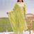 women ethnic motifs embroidered regular thread work cotton kurta with trousers & with dupatta