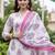 women ethnic motifs printed regular cotton kurta with trousers & with dupatta