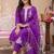 women ethnic motifs embroidered regular thread work liva kurta with trousers & with dupatta