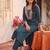 women ethnic motifs embroidered regular thread work kurta with trousers