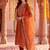 women ethnic motifs embroidered regular thread work liva kurta with trousers & with dupatta