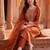 women ethnic motifs embroidered regular thread work liva kurta with trousers & with dupatta