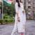 floral embroidered regular thread work liva kurta with trousers & with dupatta