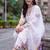 floral embroidered regular thread work liva kurta with trousers & with dupatta