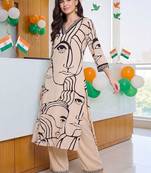 women printed regular kurta with palazzos
