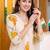 women printed regular cotton kurta with trousers