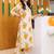 women printed regular cotton kurta with trousers