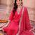 women regular thread work kurta with trousers & with dupatta
