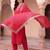 women regular thread work kurta with trousers & with dupatta