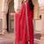 women regular thread work kurta with trousers & with dupatta