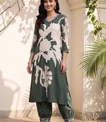 women floral printed regular kurta with trousers