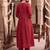 women empire thread work liva kurta with trousers