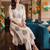 women ethnic motifs printed regular cotton kurta with trousers