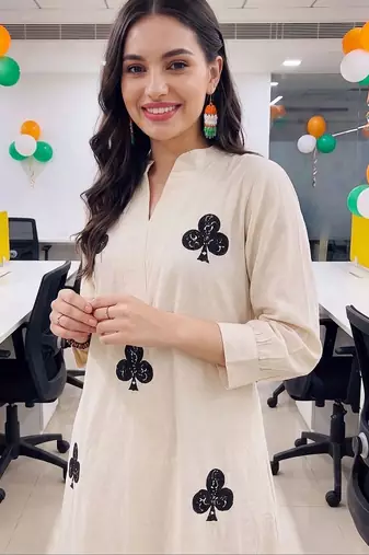 women printed regular cotton kurta with palazzos