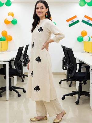women printed regular cotton kurta with palazzos 3
