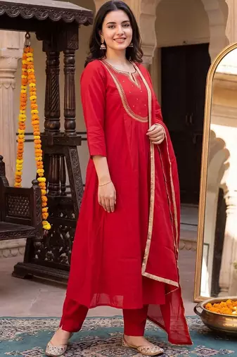 women empire kurta with trousers & with dupatta
