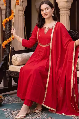 women empire kurta with trousers & with dupatta