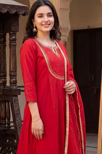 women empire kurta with trousers & with dupatta