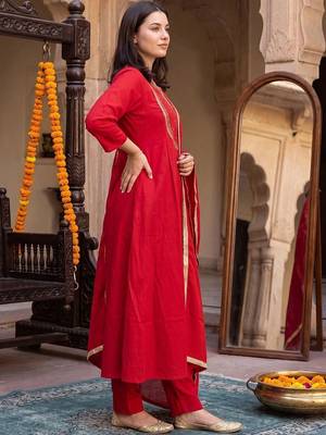 women empire kurta with trousers & with dupatta 6