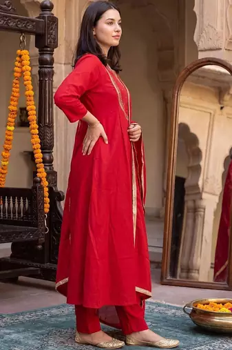 women empire kurta with trousers & with dupatta