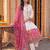 women ethnic motifs embroidered regular kurta with trousers & with dupatta