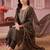 women ethnic motifs embroidered regular thread work liva kurta with trousers & with dupatta