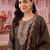 women ethnic motifs embroidered regular thread work liva kurta with trousers & with dupatta