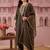 women ethnic motifs embroidered regular thread work liva kurta with trousers & with dupatta