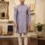 Purple earth silk embroidery sequence work kurta pajama