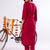 women ethnic motifs embroidered regular thread work liva kurta with trousers